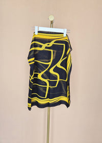 Black & Yellow Abstract Print Lightweight Scarf