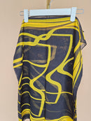 Black & Yellow Abstract Print Lightweight Scarf