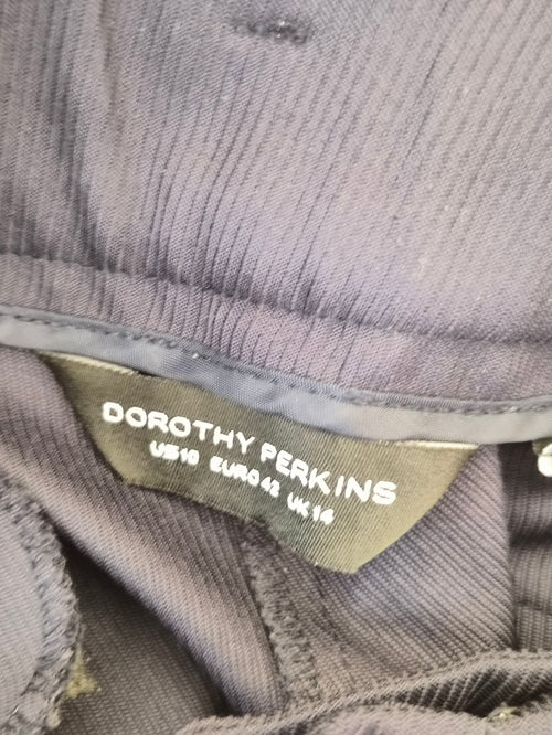 Dorothy Perkins Navy Tailored Trousers – Size UK 14