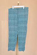 Teal & White Striped Relaxed Pants – Size XL / 42