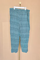 Teal & White Striped Relaxed Pants – Size XL / 42