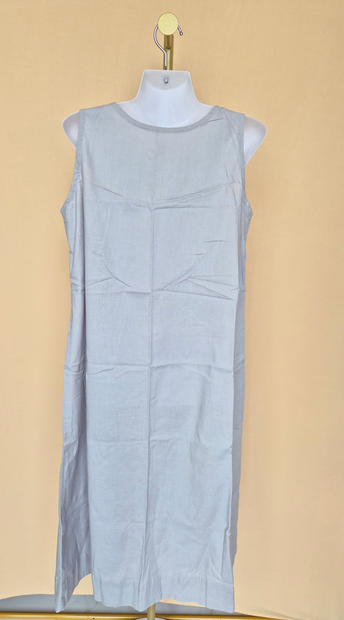 Beige & Burgundy Appliqué Sleeveless Midi Dress