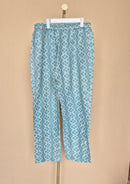 Blue Geometric Print Relaxed Trousers