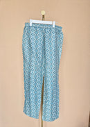 Blue Geometric Print Relaxed Trousers