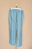 Blue Geometric Print Relaxed Trousers