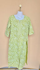 Libas Green & White Printed Kurta – Size XL