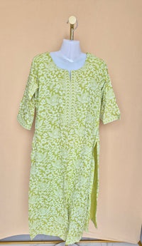 Libas Green & White Printed Kurta – Size XL