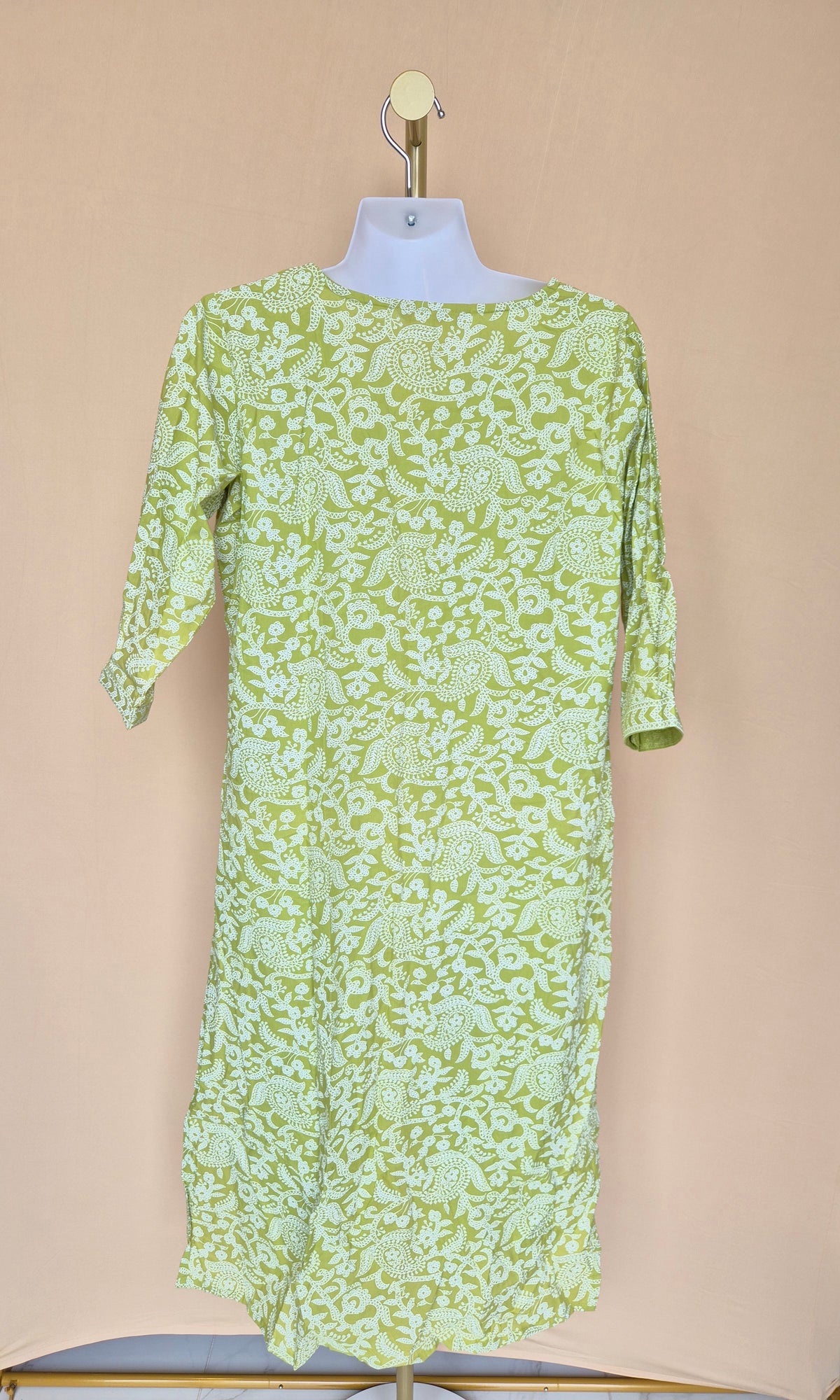 Libas Green & White Printed Kurta – Size XL