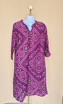 Here & Now Magenta Bandhani Print Shirt Dress – Size XL