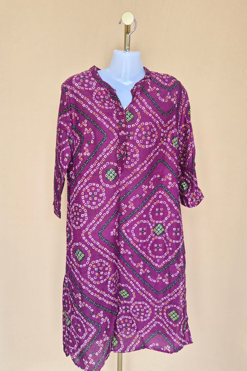 Here & Now Magenta Bandhani Print Shirt Dress – Size XL