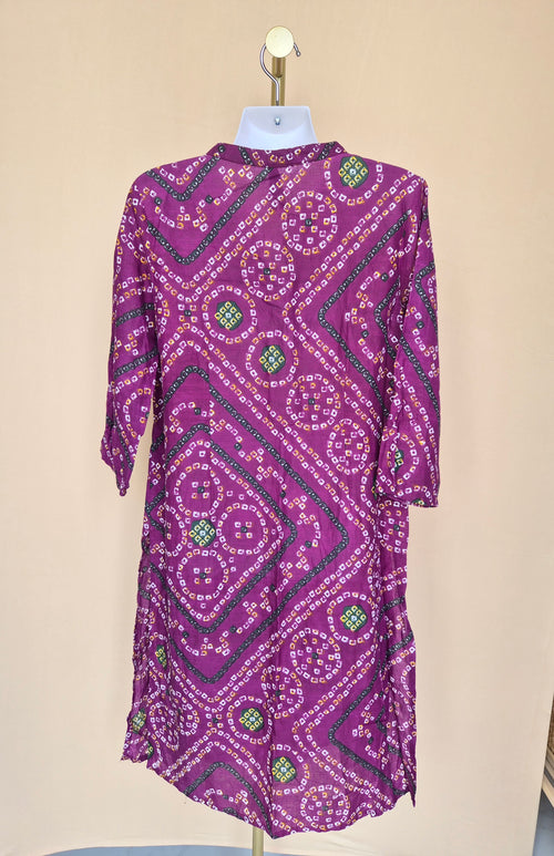 Here & Now Magenta Bandhani Print Shirt Dress – Size XL