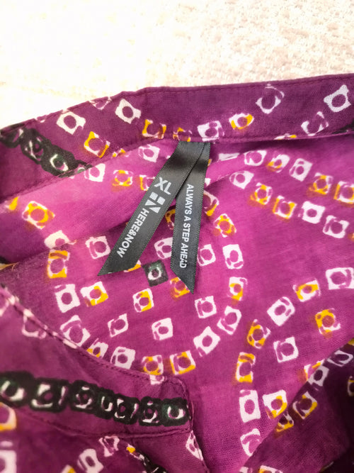 Here & Now Magenta Bandhani Print Shirt Dress – Size XL