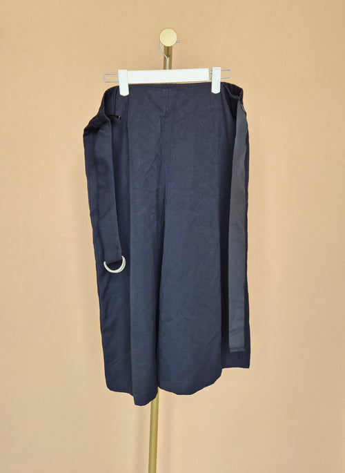 iORA Navy Belted Wide-Leg Culottes – Size L