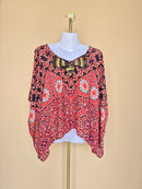XOXO Red & Black Embellished Paisley Kaftan Top – Size M
