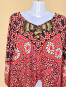 XOXO Red & Black Embellished Paisley Kaftan Top – Size M