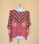 XOXO Red & Black Embellished Paisley Kaftan Top – Size M