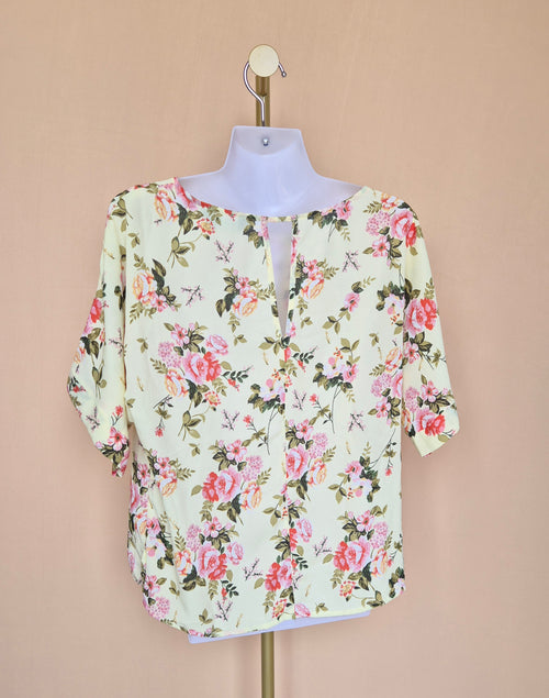 Dorothy Perkins Yellow Floral Blouse – Size UK 10
