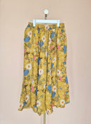 Mustard Floral Midi Skirt – Size L