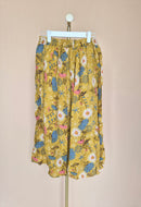 Mustard Floral Midi Skirt – Size L