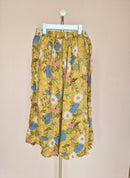 Mustard Floral Midi Skirt – Size L