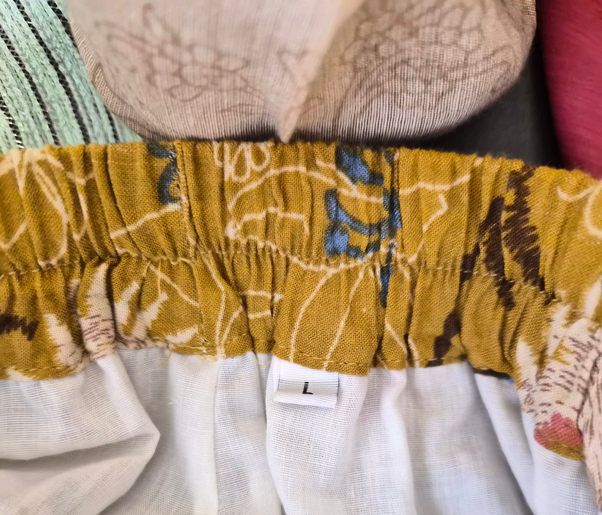 Mustard Floral Midi Skirt – Size L