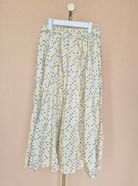 Yellow Multicolour Polka-Dot Maxi Skirt – Size L