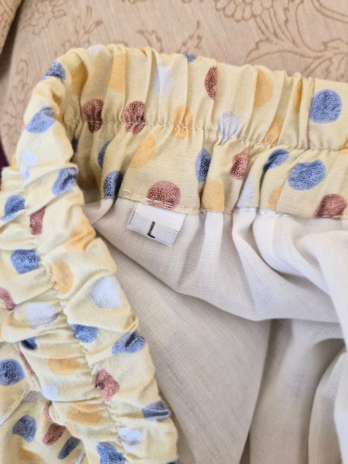 Yellow Multicolour Polka-Dot Maxi Skirt – Size L