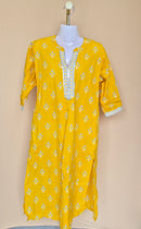 Libas Mustard Yellow Printed Kurta – Size XL