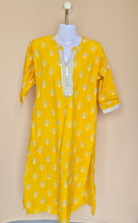Libas Mustard Yellow Printed Kurta – Size XL