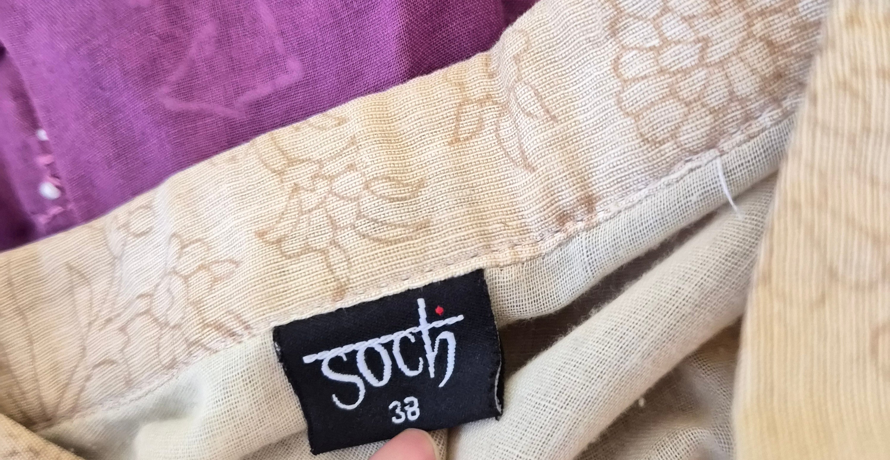 Soch Beige Multicolour Embroidered Kurta – Size 38 / M