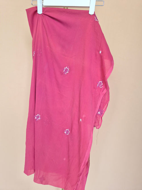 Pink Embroidered Dupatta Scarf