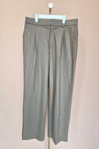 Uniqlo Taupe Pleated Wide-Leg Trousers – Size XL