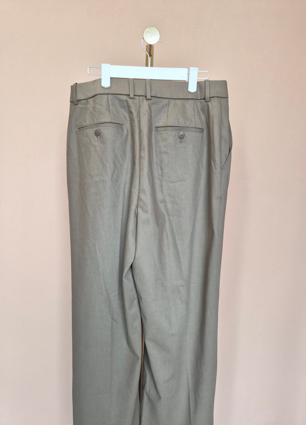 Uniqlo Taupe Pleated Wide-Leg Trousers – Size XL