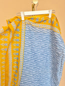Yellow and Grey Printed Dupatta Scarf