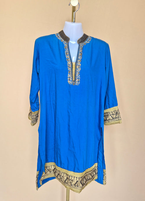 Soch Royal Blue Embroidered Kurta – Size L