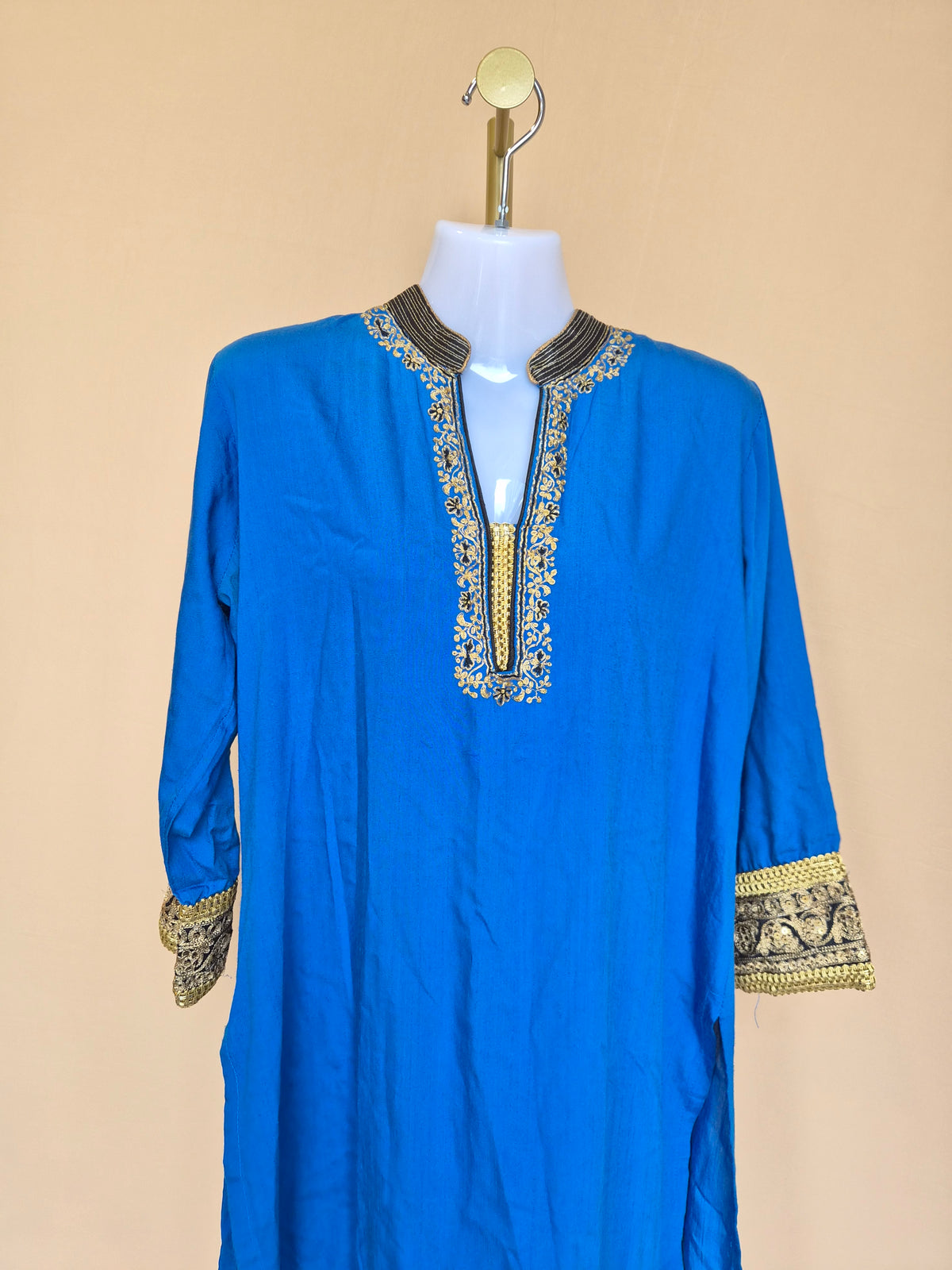 Soch Royal Blue Embroidered Kurta – Size L