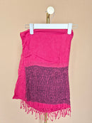 Hot Pink Paisley Fringed Scarf