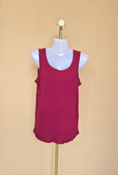 Navy & Navy Burgundy Ribbed Tank Top Size L