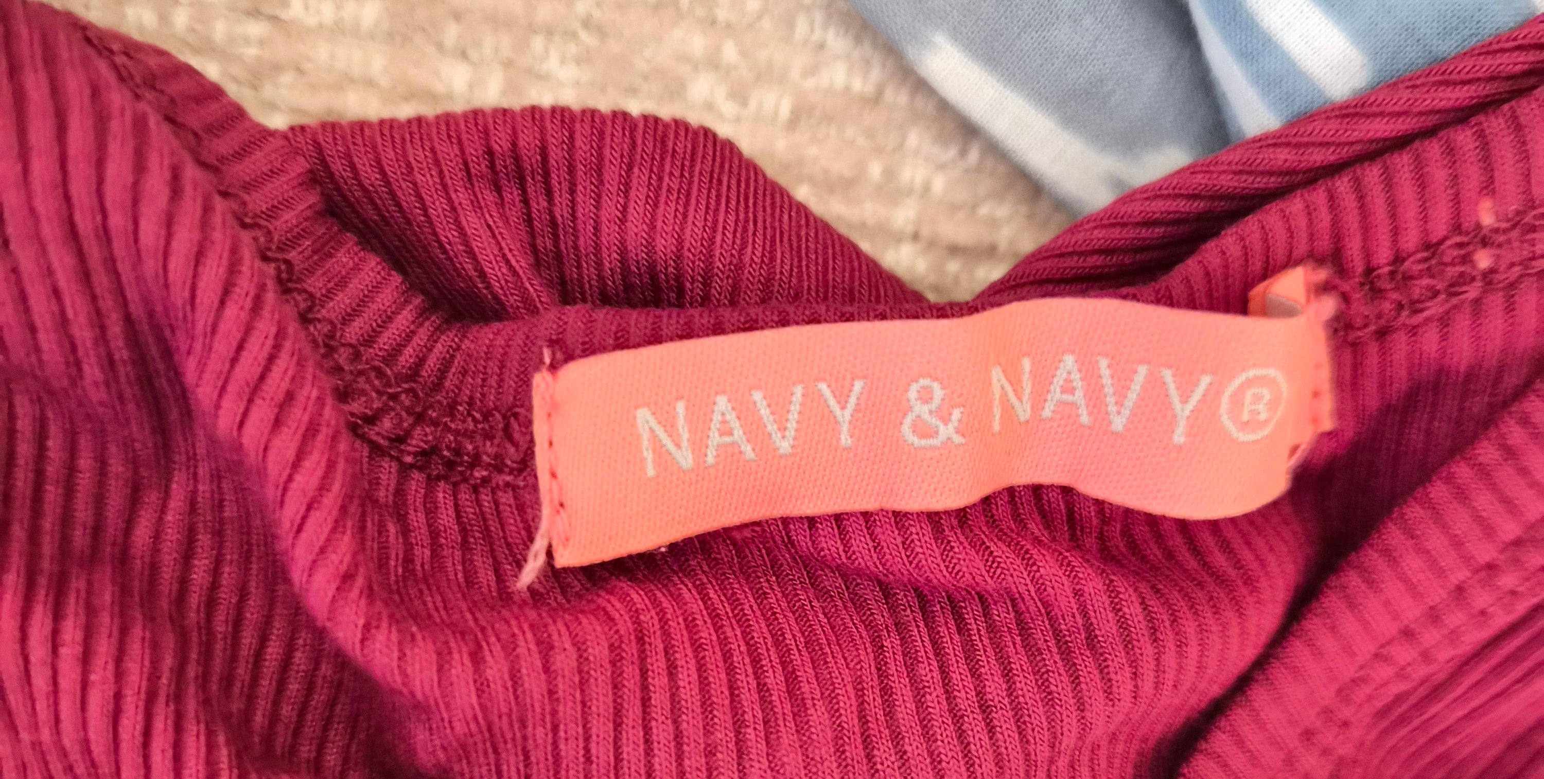 Navy & Navy Burgundy Ribbed Tank Top Size L