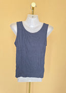 Navy & Navy Grey Ribbed Tank Top – Size L