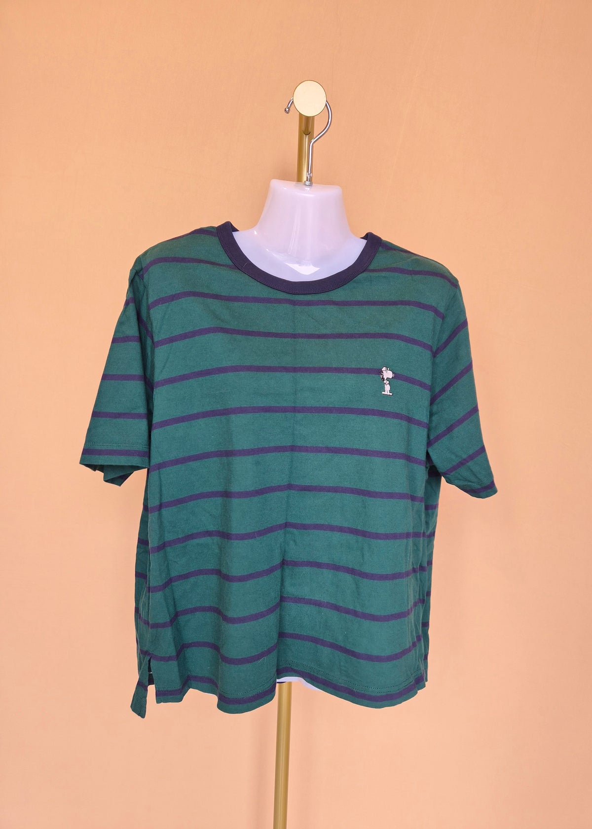Uniqlo UT Peanuts Green Striped T-Shirt – Size XXL