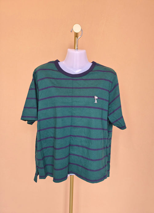 Uniqlo UT Peanuts Green Striped T-Shirt – Size XXL