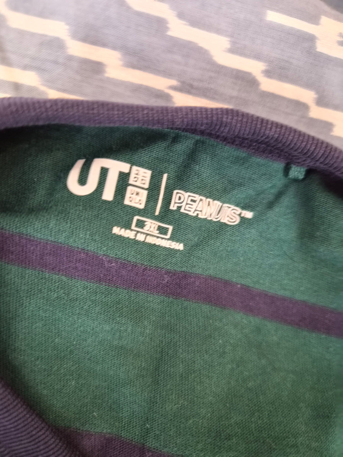 Uniqlo UT Peanuts Green Striped T-Shirt – Size XXL