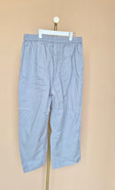 Light Grey Linen-Blend Wide-Leg Trousers XL