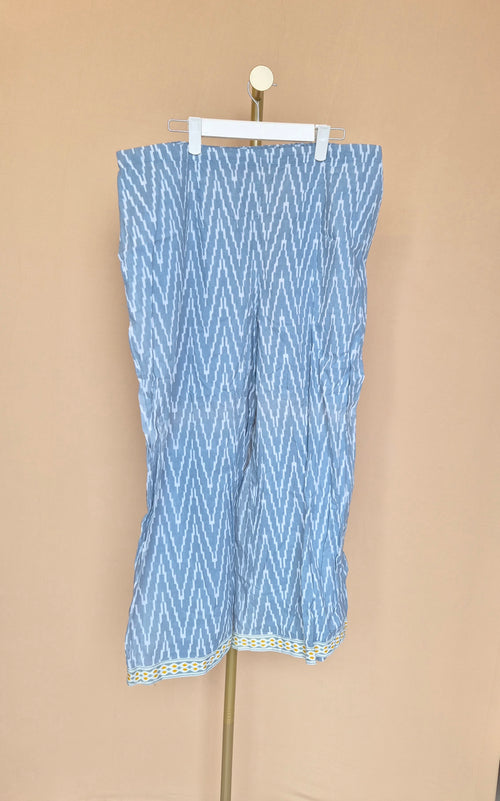 Libas Blue Ikat-Print Wide-Leg Trousers – Size XL