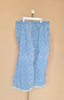 Libas Blue Ikat-Print Wide-Leg Trousers – Size XL