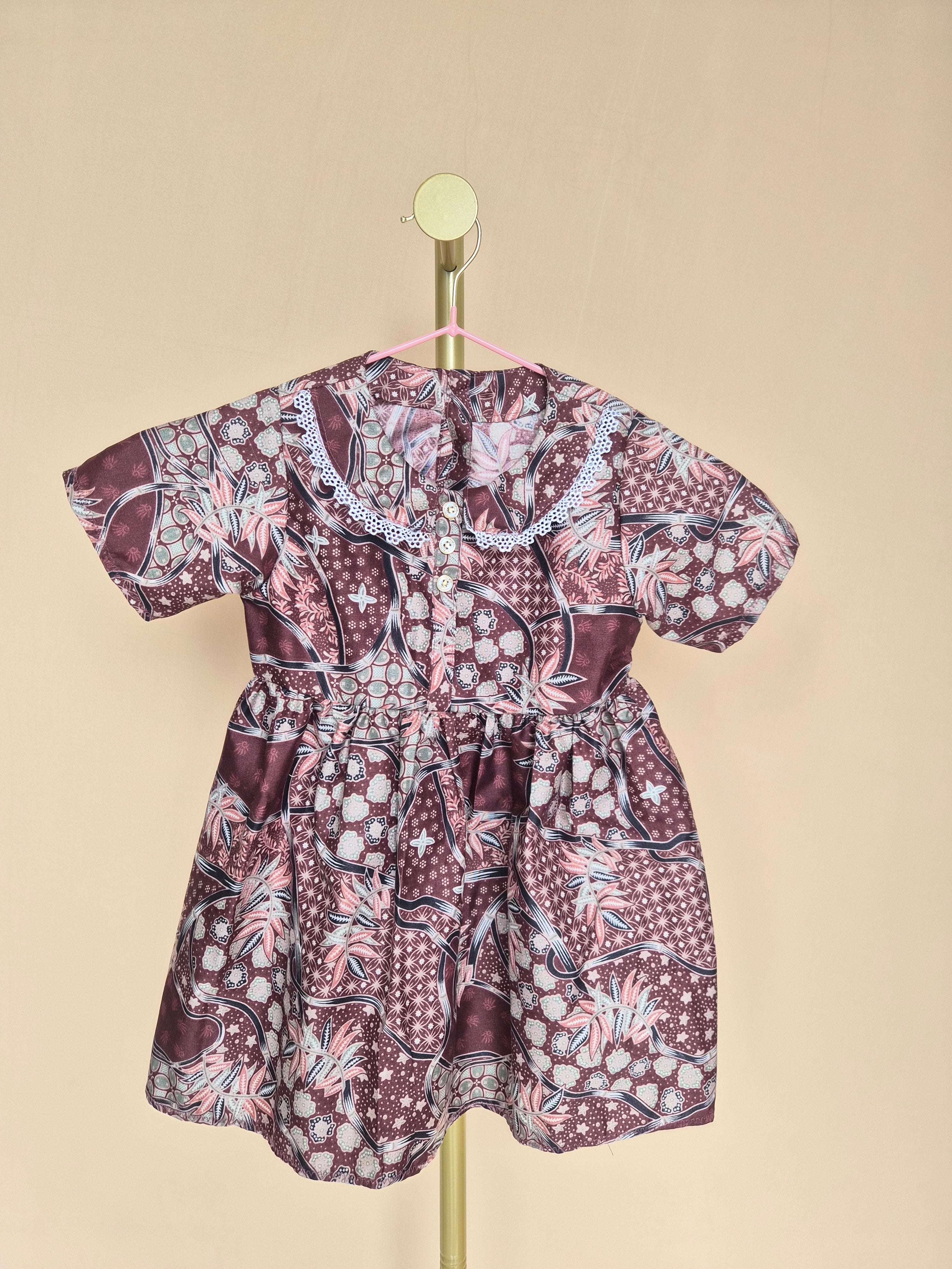 Handmade Batik-Print Girls’ Dress – Size 1–2 Years Brand New