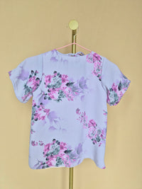 Handmade Lilac Floral Girls’ Top – Size 1–2 Years