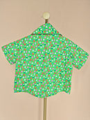 Handmade Green Christmas-Print Kids’ Shirt – Size 1–2 Years