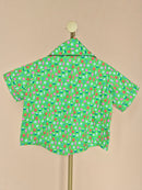 Handmade Green Christmas-Print Kids’ Shirt – Size 1–2 Years